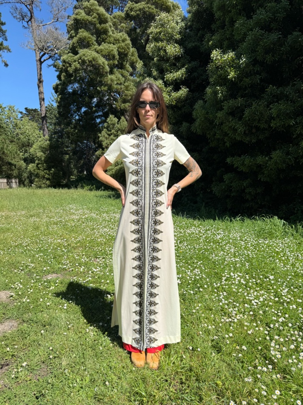 RARE 1970s Alfred Shaheen Signed Cheongsam Maxi Dress - Picture 4 of 14